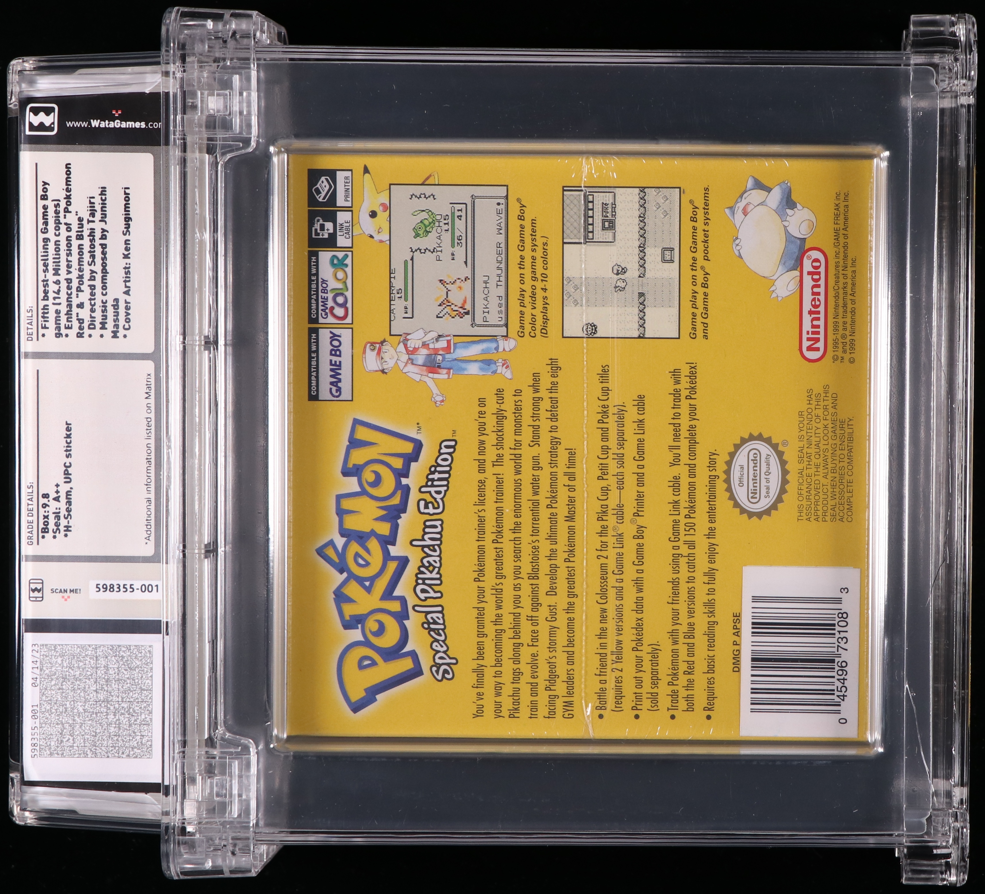 Pokemon Yellow back of graded item